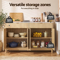 Artiss Buffet Sideboard Cabinet Kitchen Storage Cupboard Marble 2 Drawers Pine
