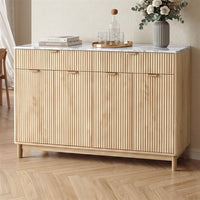 Artiss Buffet Sideboard Cabinet Kitchen Storage Cupboard Marble 2 Drawers Pine