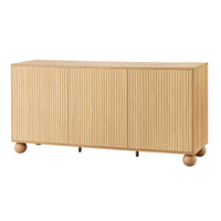 Artiss Buffet Sideboard Cabinet 2-Tier Fluted Kitchen Storage Ball Legs Pine