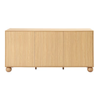 Artiss Buffet Sideboard Cabinet 2-Tier Fluted Kitchen Storage Ball Legs Pine