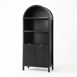 Artiss Buffet Sideboard Cabinet Pantry 180CM Arched Storage Bookshelf Black