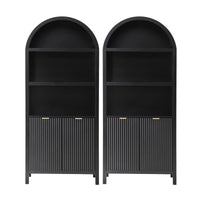 Artiss Buffet Sideboard Cabinet Pantry X2 180CM Arched Storage Bookshelf Black