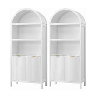 Artiss Buffet Sideboard Cabinet Pantry X2 180CM Arched Storage Bookshelf White