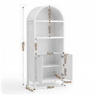 Artiss Buffet Sideboard Cabinet Pantry X2 180CM Arched Storage Bookshelf White