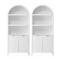 Artiss Buffet Sideboard Cabinet Pantry X2 180CM Arched Storage Bookshelf White