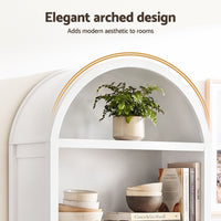 Artiss Buffet Sideboard Cabinet Pantry X2 180CM Arched Storage Bookshelf White