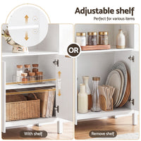 Artiss Buffet Sideboard Cabinet Pantry X2 180CM Arched Storage Bookshelf White
