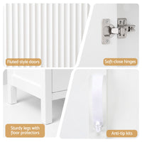 Artiss Buffet Sideboard Cabinet Pantry X2 180CM Arched Storage Bookshelf White