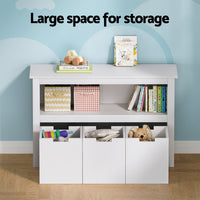 Kids Bookshelf 3 Drawers Storage Children Bookcase Toy Organiser Display