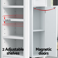 Artiss Bathroom Storage Cabinet 180cm Tall Slim Floor Cupboard Toilet Narrow Linen Tower