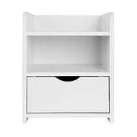 Bedside Table 1 Drawer with Shelf - FARA White