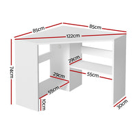 Artiss Corner Computer Desk Shelves CPU Stand L-shape Home Office Workstation Desks