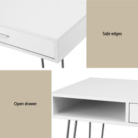 Artiss Computer Desk Drawer Cabinet Home Office Desks Workstation 100cm White