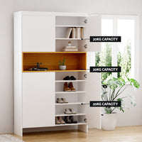 Shoe Rack Storage Cabinet 9 Tiers White