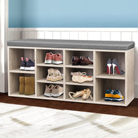 Shoe Rack Cabinet Shoe Bench Fabric Seat Pine BOA