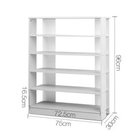 Shoe Rack Cabinet 30 Pairs 6-Tier Shelf White