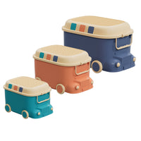 3PCS Toy Storage Box Cute Car Toy Container Kids Toys Organiser Snack Boxes