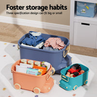 3PCS Toy Storage Box Cute Car Toy Container Kids Toys Organiser Snack Boxes