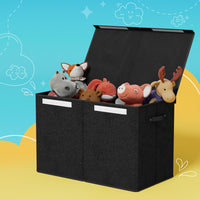 Large Toy Box Chest Storage with Flip-Top Lid Foldable Organizer Bins