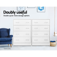 4 Chest of Drawers - ANDES White