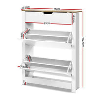 Shoe Rack Cabinet 16 Pairs White Ana