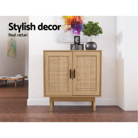 Rattan Buffet Sideboard 2 Doors - BRIONY Oak