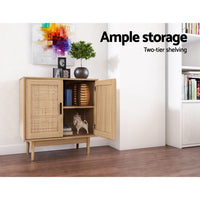 Rattan Buffet Sideboard 2 Doors - BRIONY Oak