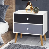 Artiss Bedside Table 2 Drawers - BONDS White