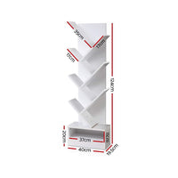 Artiss Tree Bookshelf 7 Tiers - ECHO White