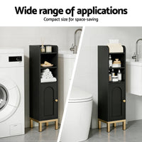 Artiss Bathroom Storage Cabinet Floor Organizer Toilet Corner Adjustable Black