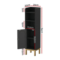 Artiss 2X Bathroom Storage Cabinet Floor Organizer Toilet Corner Adjustable Black