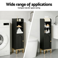 Artiss 2X Bathroom Storage Cabinet Floor Organizer Toilet Corner Adjustable Black