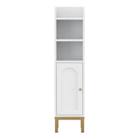 Artiss Bathroom Storage Cabinet Floor Organizer Toilet Corner Adjustable Shelf with Door White