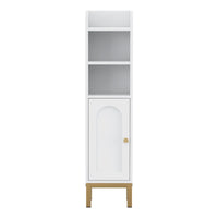 Artiss 2X Bathroom Storage Cabinet Floor Organizer Toilet Corner Adjustable Shelf with Door White