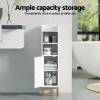 Artiss 2X Bathroom Storage Cabinet Floor Organizer Toilet Corner Adjustable Shelf with Door White