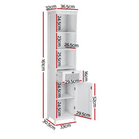 Artiss Bathroom Cabinet Storage X2 White Rattan 161cm