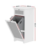 Artiss 2X Laundry Hamper Cabinet Bathroom Storage White Rattan