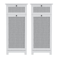 Artiss 2X Laundry Hamper Cabinet Bathroom Storage White Rattan