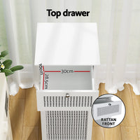 Artiss 2X Laundry Hamper Cabinet Bathroom Storage White Rattan