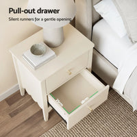 Artiss Bedside Table 2 Drawers Bedroom Storage Nightstand White
