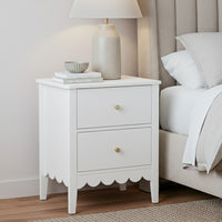 Artiss Bedside Table 2 Drawers Bedroom Storage Nightstand White