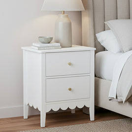 Artiss Bedside Table 2 Drawers Bedroom Storage Nightstand White
