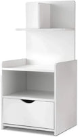 Artiss Bedside Table 1 Drawer with Shelves - EVERMORE White