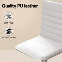 Artiss Computer Desk Office Chair Set PU Leather Home Study Table 100cm White