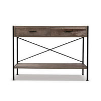 Artiss Console Table 2 Drawers Walnut Marconi