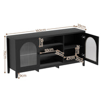 Artiss Buffet Sideboard Shelves Double Doors - Black