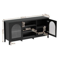 Artiss Buffet Sideboard Shelves Double Doors - Black