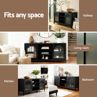 Artiss Buffet Sideboard Shelves Double Doors - Black