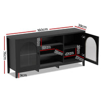 Artiss Buffet Sideboard Shelves Double Doors - Black
