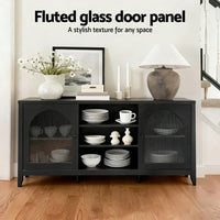 Artiss Buffet Sideboard Shelves Double Doors - Black